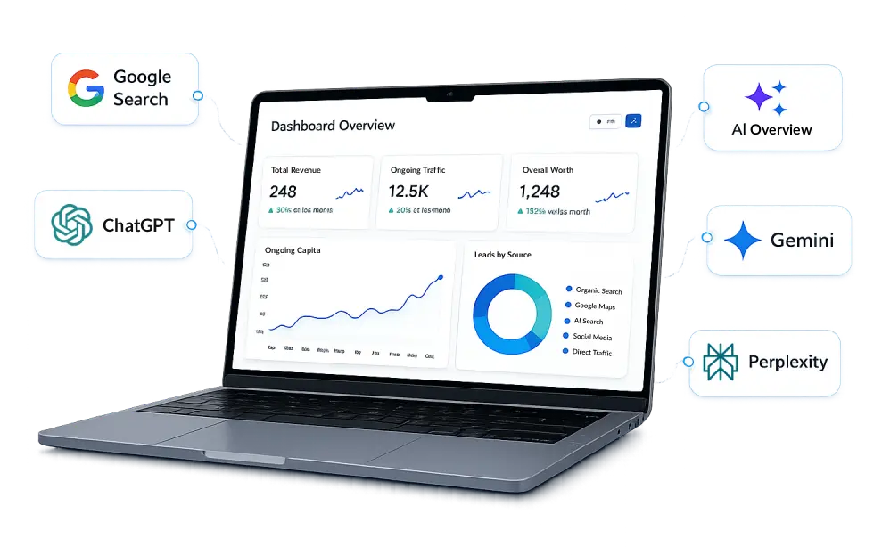 AI search dashboard illustration